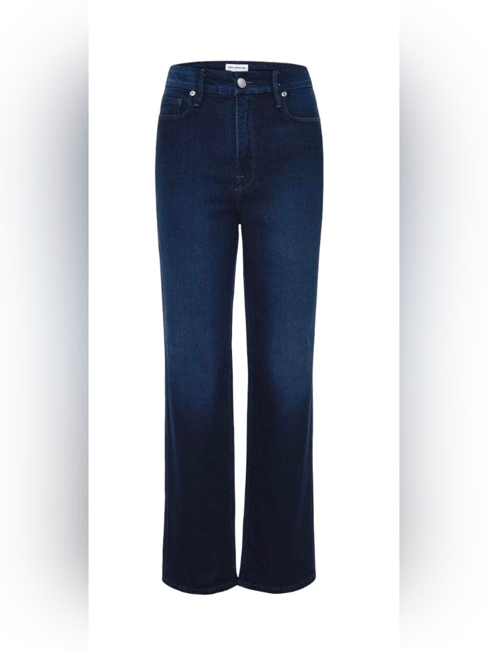 Good American Long High-Rise Dark Blue Wide-Leg Jeans